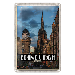 Blechschild Reise 20x30cm Edinburgh Scotland Altstadt