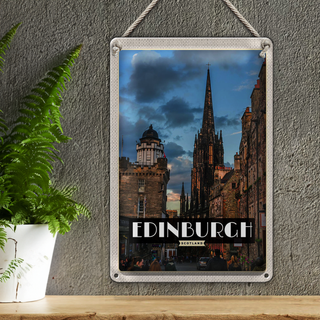 Blechschild Reise 20x30cm Edinburgh Scotland Altstadt
