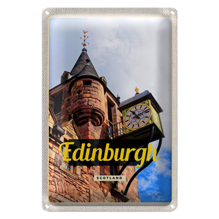 Blechschild Reise 20x30cm Edinburgh Scotland Turmspitze