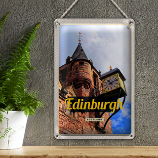 Blechschild Reise 20x30cm Edinburgh Scotland Turmspitze