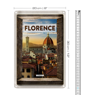 Blechschild Reise 20x30cm Florence Italy italien Urlaub Toscana