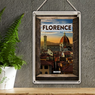 Blechschild Reise 20x30cm Florence Italy italien Urlaub Toscana