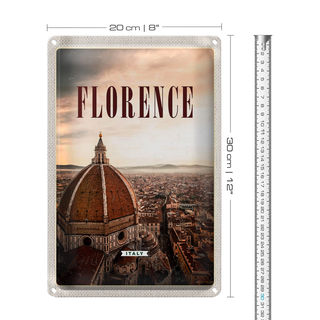Blechschild Reise 20x30cm Florence Italy Urlaub Reiseziel