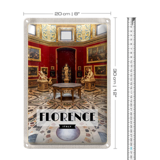 Blechschild Reise 20x30cm Florence Italy Schloss Toscana