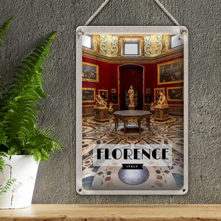 Blechschild Reise 20x30cm Florence Italy Schloss Toscana