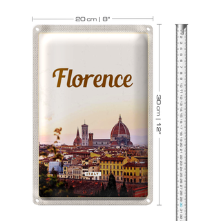 Blechschild Reise 20x30cm Florence Italy Italien Urlaub Toscana