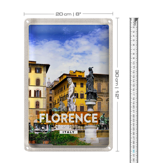 Blechschild Reise 20x30cm Florence Italy Italien Urlaub