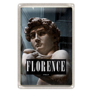 Blechschild Reise 20x30cm Florence Italy David Michelangelo