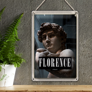 Blechschild Reise 20x30cm Florence Italy David Michelangelo