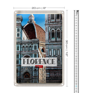 Blechschild Reise 20x30cm Florence Italy Urlaub Altstadt