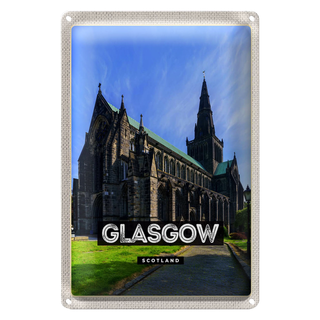 Blechschild Reise 20x30cm Glasgow Scotland Schloss