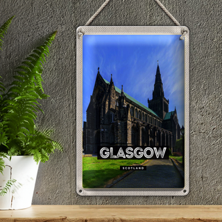 Blechschild Reise 20x30cm Glasgow Scotland Schloss