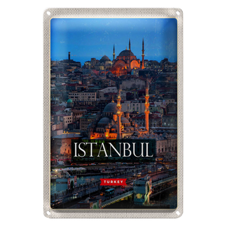 Blechschild Reise 20x30cm Istanbul Turkey Bild Moschee
