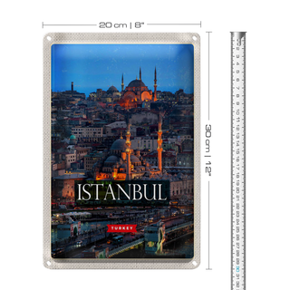 Blechschild Reise 20x30cm Istanbul Turkey Bild Moschee