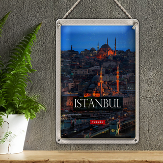 Blechschild Reise 20x30cm Istanbul Turkey Bild Moschee