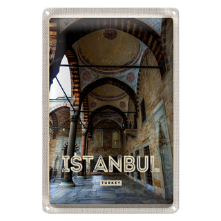 Blechschild Reise 20x30cm Retro Istanbul Turkey Moschee