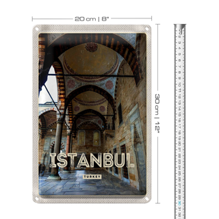 Blechschild Reise 20x30cm Retro Istanbul Turkey Moschee