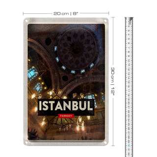 Blechschild Reise 20x30cm Retro Istanbul Turkey Großer Markt