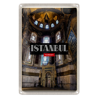 Blechschild Reise 20x30cm Istanbul Turkey Moschee Reiseziel