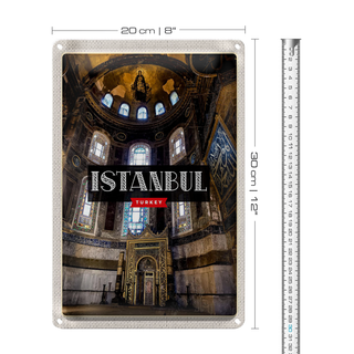 Blechschild Reise 20x30cm Istanbul Turkey Moschee Reiseziel