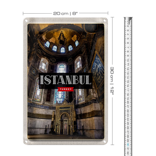 Blechschild Reise 20x30cm Istanbul Turkey Moschee Reiseziel
