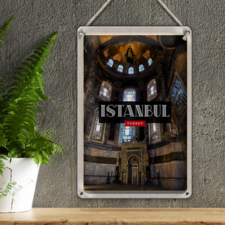 Blechschild Reise 20x30cm Istanbul Turkey Moschee Reiseziel