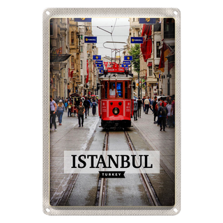 Blechschild Reise 20x30cm Istanbul Turkey Straßenbahn Reiseziel
