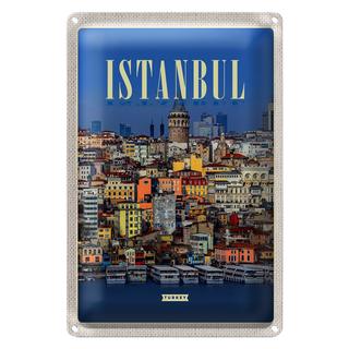 Blechschild Reise 20x30cm Istanbul Turkey City Guide