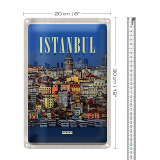 Blechschild Reise 20x30cm Istanbul Turkey City Guide