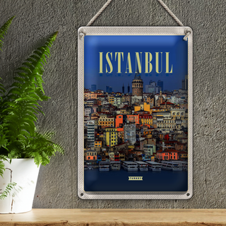 Blechschild Reise 20x30cm Istanbul Turkey City Guide