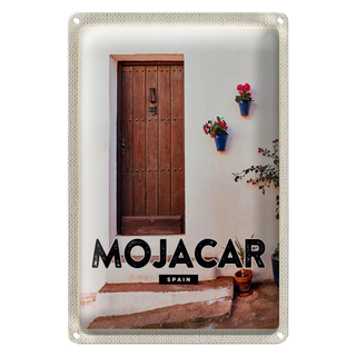 Blechschild Reise 20x30cm Mojacar Spain Spanien Hozltür