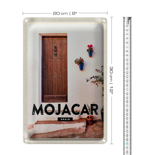 Blechschild Reise 20x30cm Mojacar Spain Spanien Hozltür