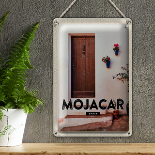Blechschild Reise 20x30cm Mojacar Spain Spanien Hozltür