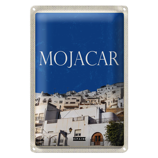 Blechschild Reise 20x30cm Retro Mojacar Spain Spanien Himmel