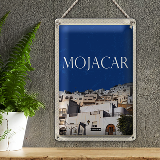 Blechschild Reise 20x30cm Retro Mojacar Spain Spanien Himmel
