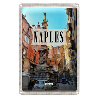 Blechschild Reise 20x30cm Naples Italy Neapel Italien Architektur