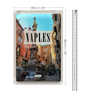 Blechschild Reise 20x30cm Naples Italy Neapel Italien Architektur