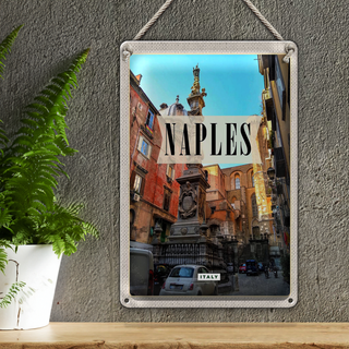 Blechschild Reise 20x30cm Naples Italy Neapel Italien Architektur
