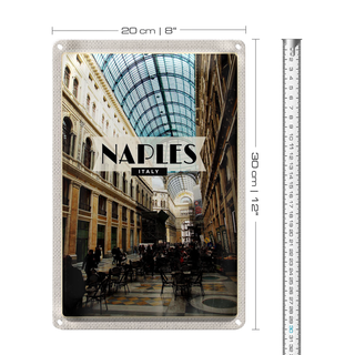 Blechschild Reise 20x30cm Naples Italy Neapel Galleria