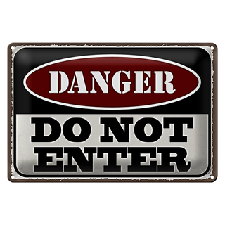 Blechschild Spruch 30x20cm Warning do not enter Betreten Verbot