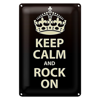 Blechschild Spruch 20x30cm Keep Calm and rock on