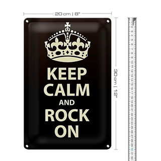 Blechschild Spruch 20x30cm Keep Calm and rock on