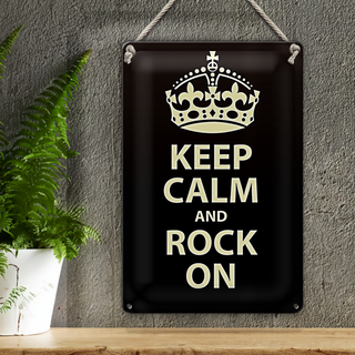 Blechschild Spruch 20x30cm Keep Calm and rock on