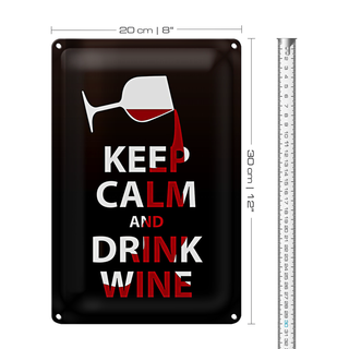 Blechschild Spruch 20x30cm Keep Calm and drink wine