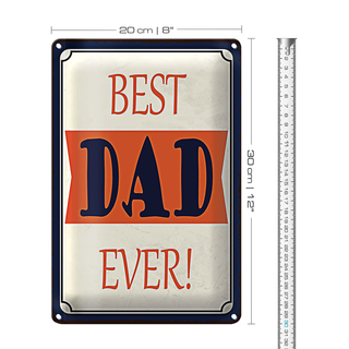 Blechschild Spruch 20x30cm best DAD ever bester Vater