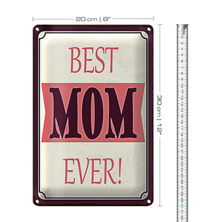 Blechschild Spruch 20x30cm best MOM ever beste Mama