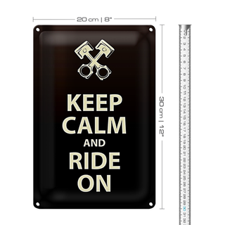 Blechschild Spruch 20x30cm Keep calm and ride on