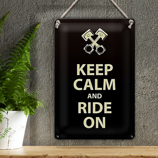 Blechschild Spruch 20x30cm Keep calm and ride on