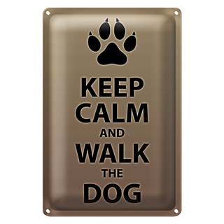 Blechschild Spruch 20x30cm Keep calm and walk the dog