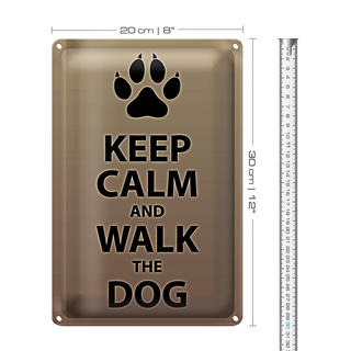 Blechschild Spruch 20x30cm Keep calm and walk the dog